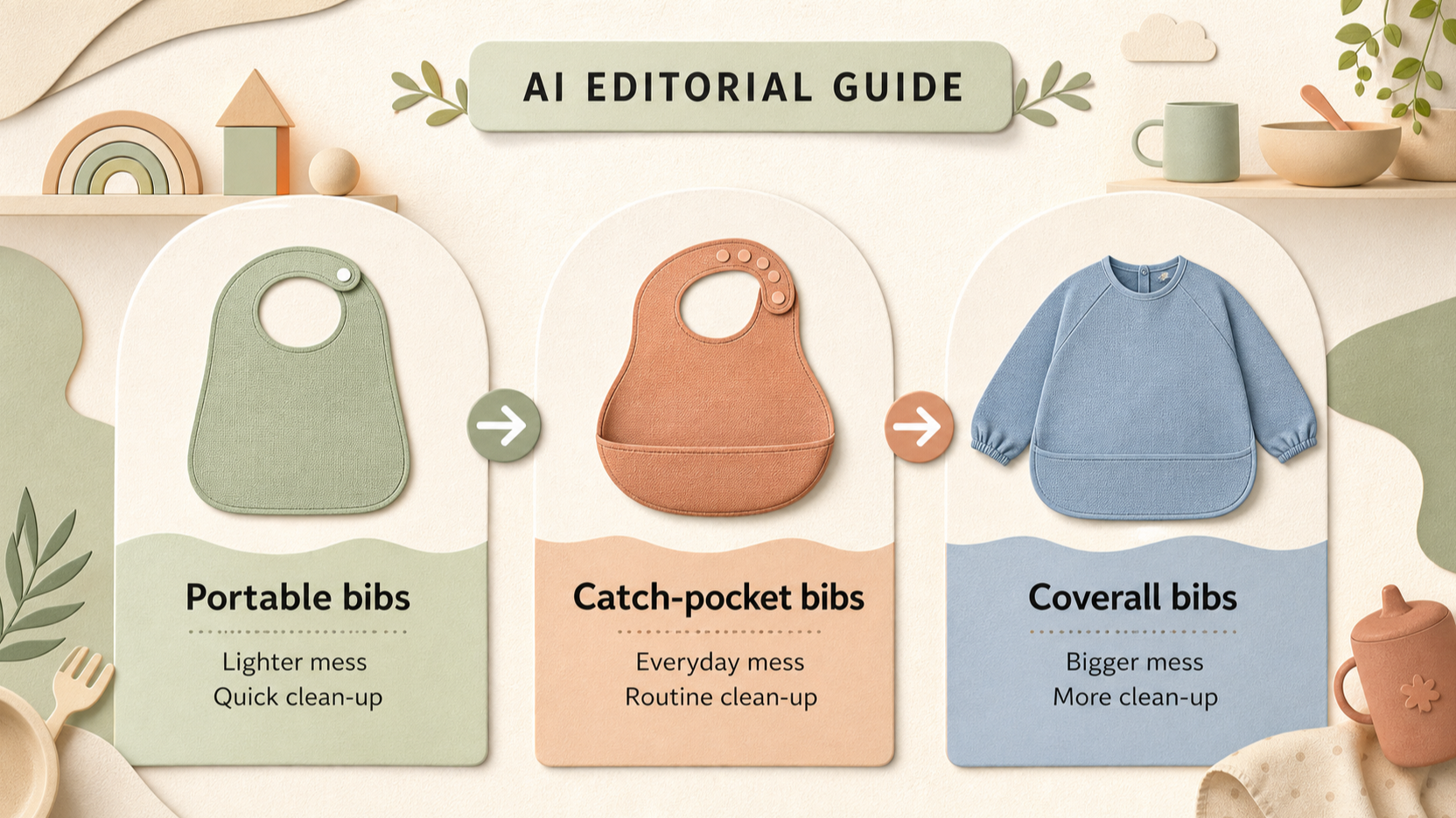 Editorial illustration for Best Baby Feeding Bibs and Mealtime Gear: Evidence-Led Choices for Everyday Messes